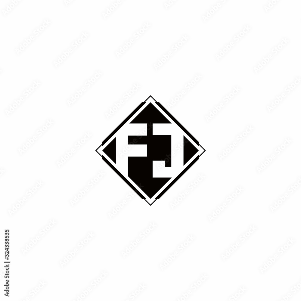 Monogram logo design with diamond square shape Monogram logo design with diamond square shape