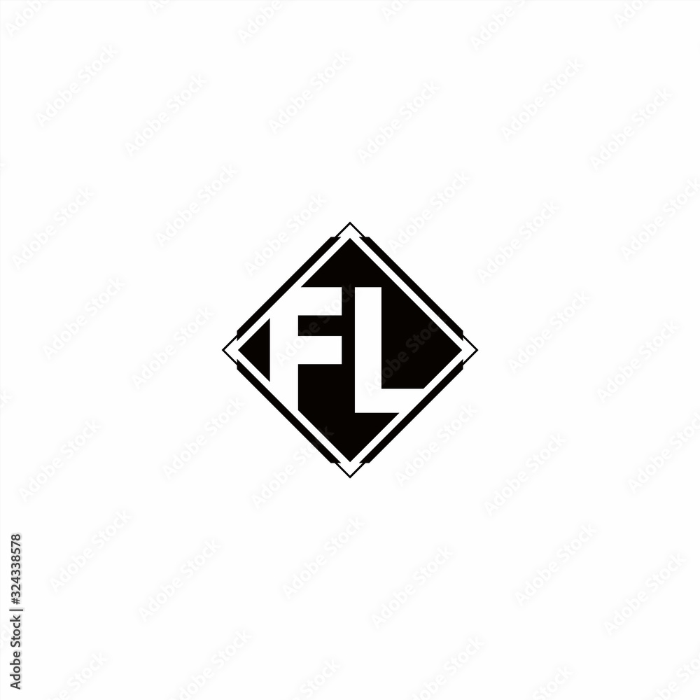 Monogram logo design with diamond square shape Monogram logo design with diamond square shape