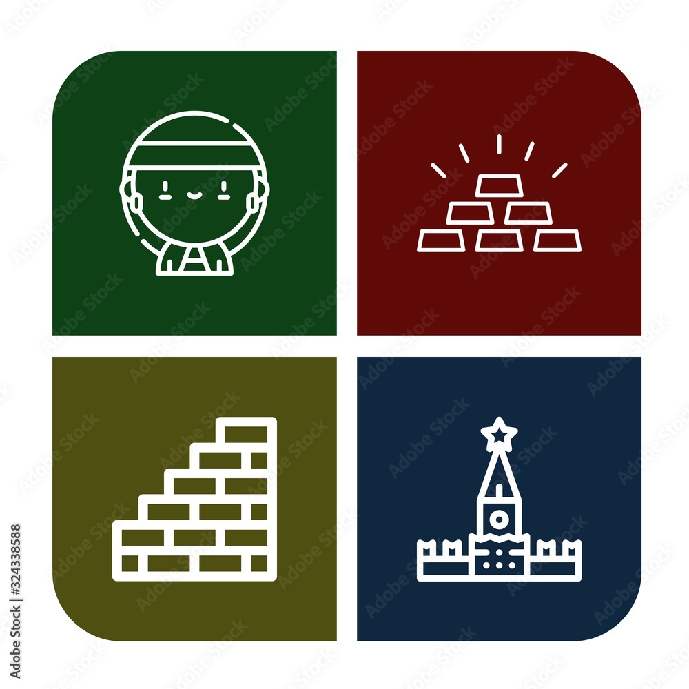 Set of brick icons