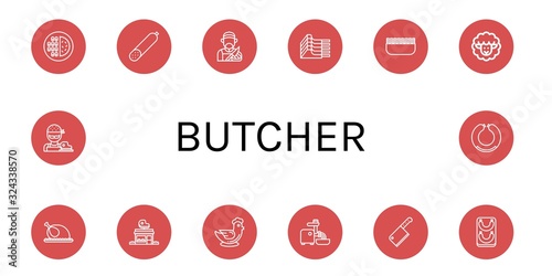 Set of butcher icons