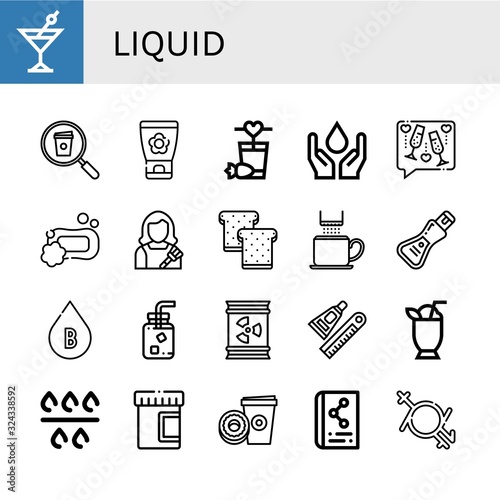 liquid simple icons set