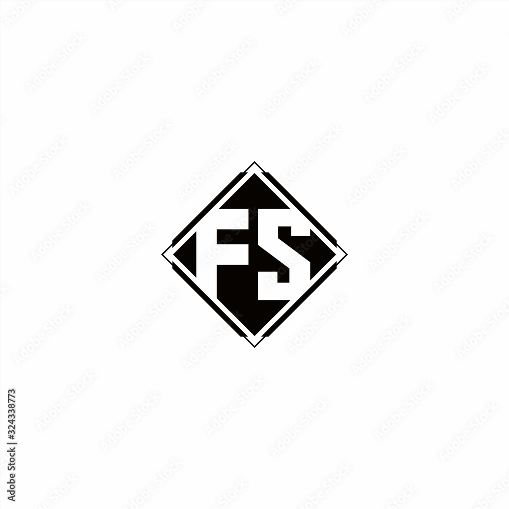 Monogram logo design with diamond square shape Monogram logo design with diamond square shape