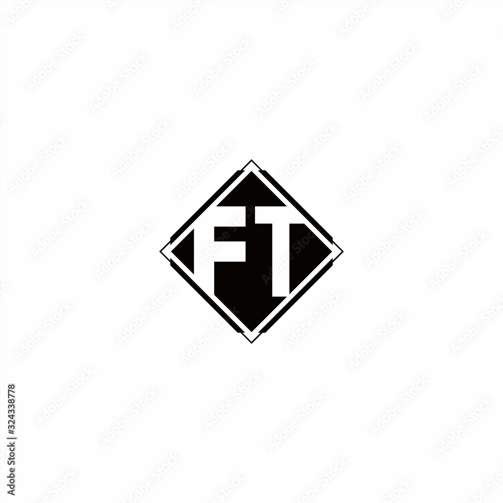 Monogram logo design with diamond square shape Monogram logo design with diamond square shape