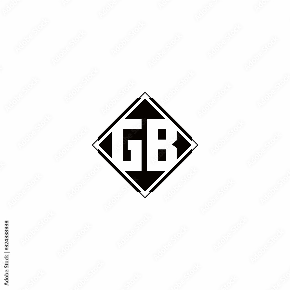 Fototapeta premium Monogram logo design with diamond square shape