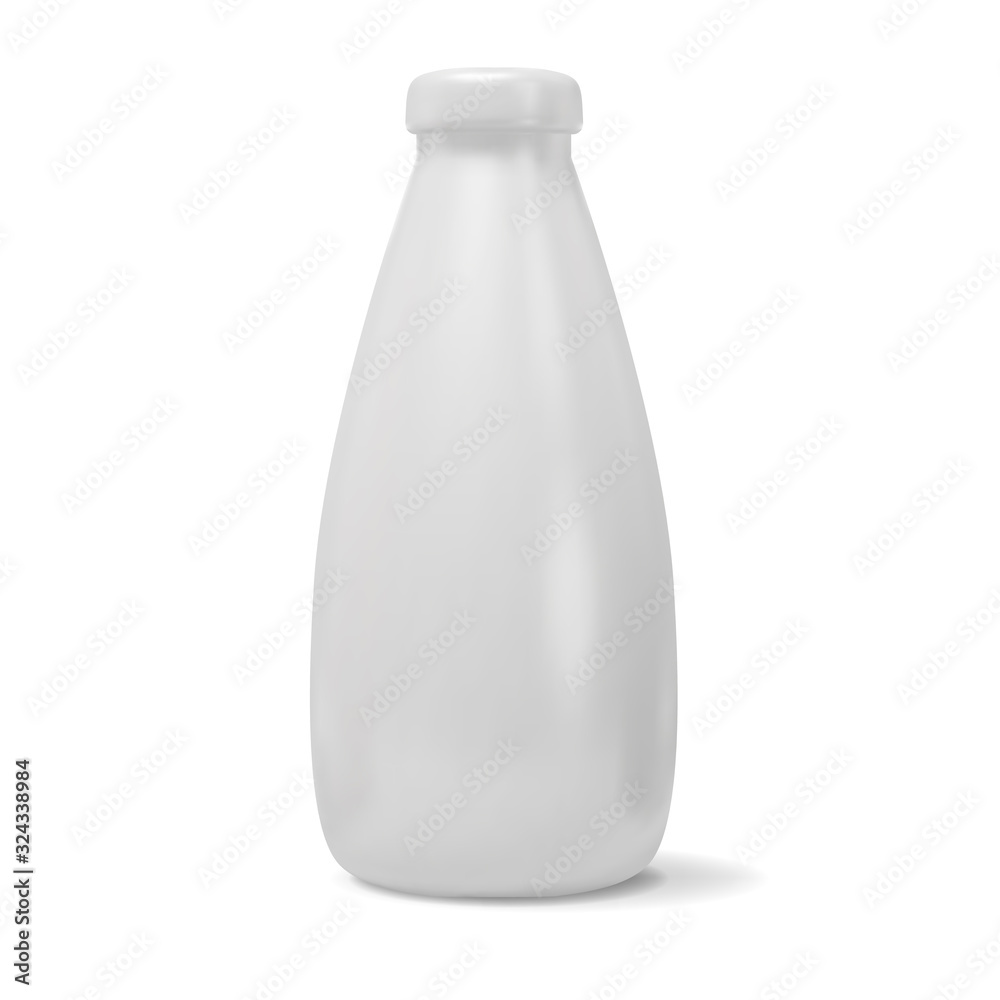 3d vector mockup of plastic realistic bottle with a cap and shadow isolated on white background. 3d vector mockup of plastic realistic bottle with a cap and shadow isolated on white background.