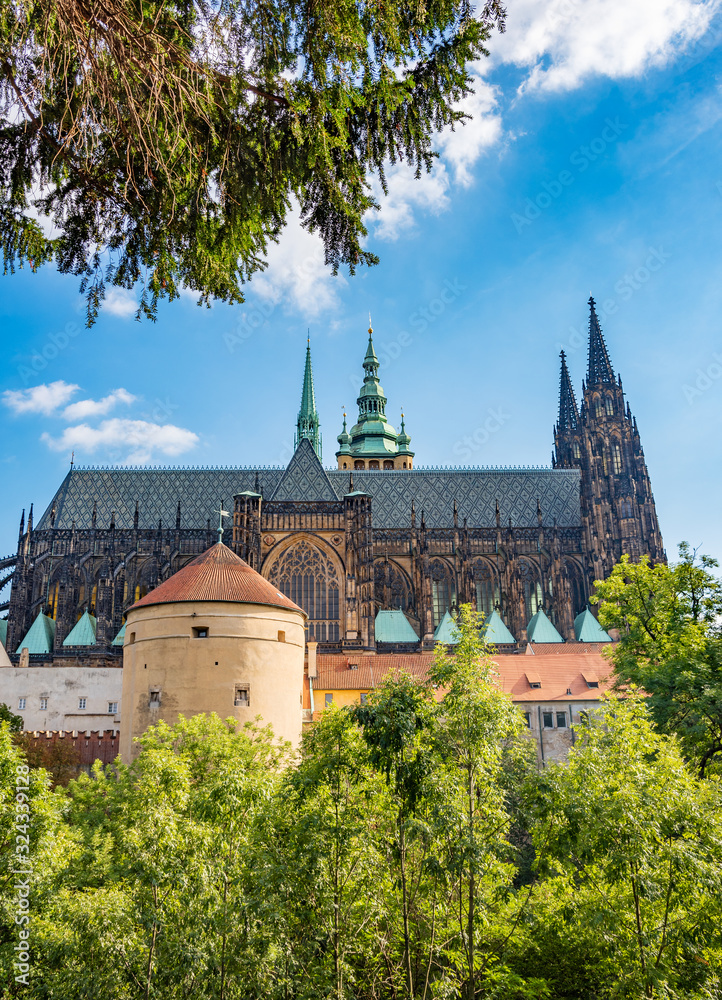 View of Prague Castle and St. Vitus Cathedral.