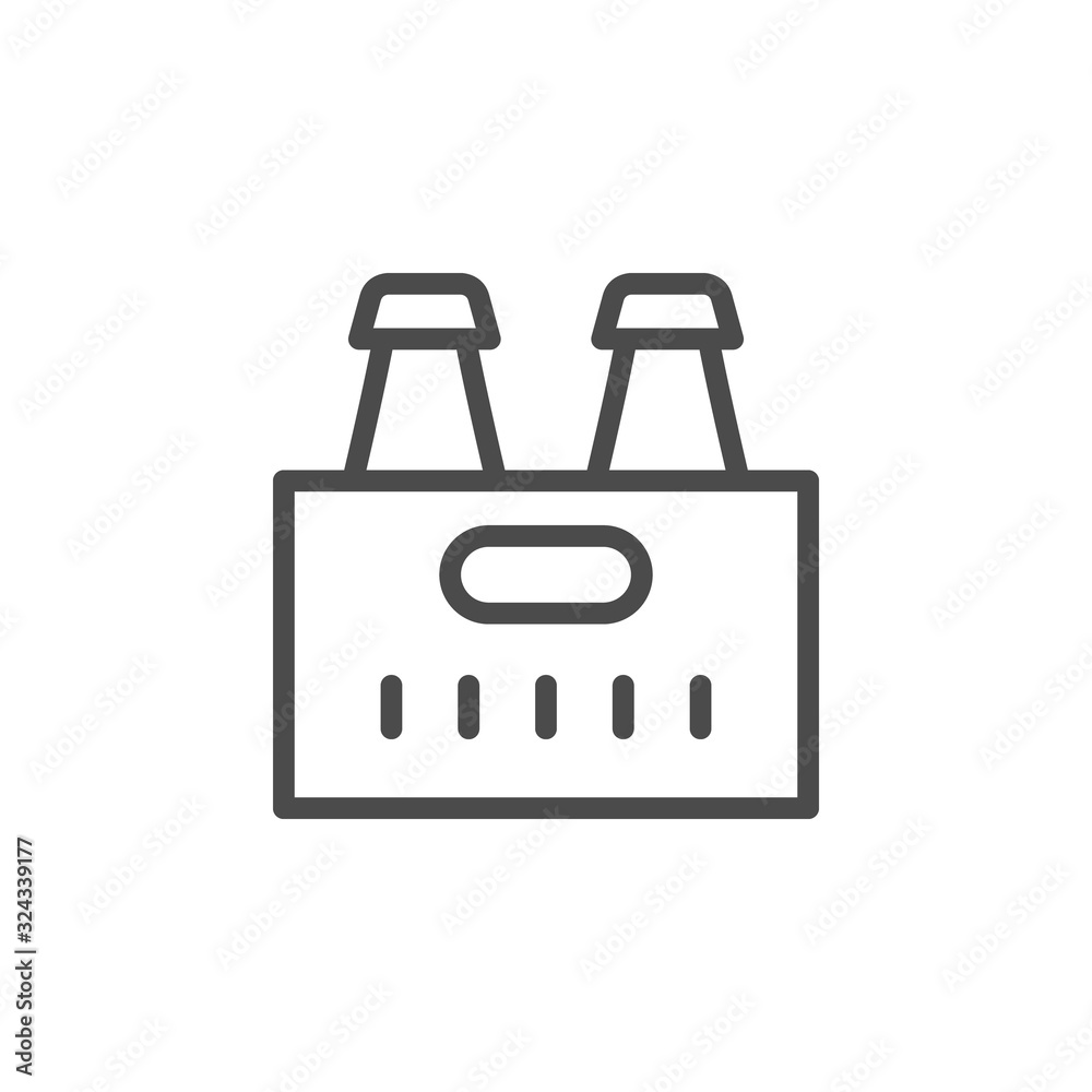 Beer bottle box line outline icon Beer bottle box line outline icon
