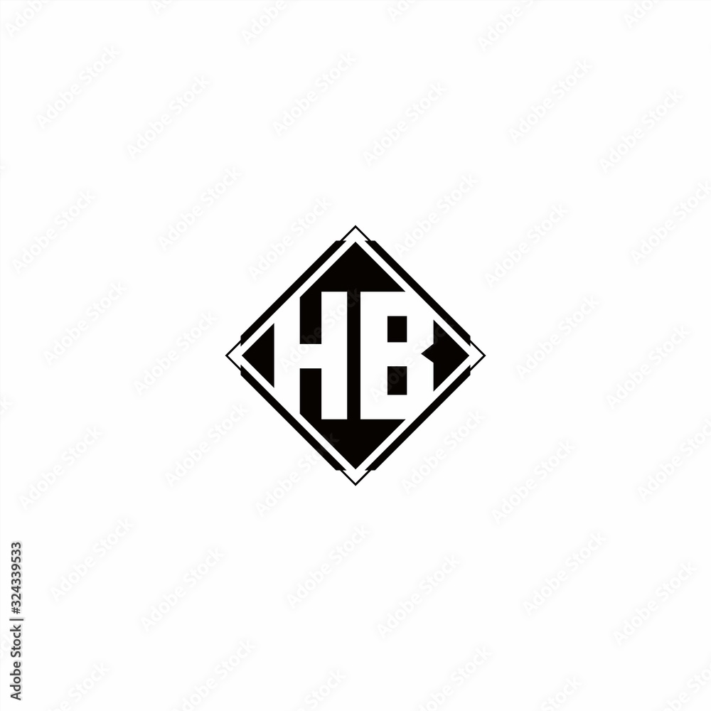 Fototapeta premium Monogram logo design with diamond square shape