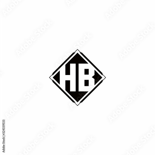 Monogram logo design with diamond square shape