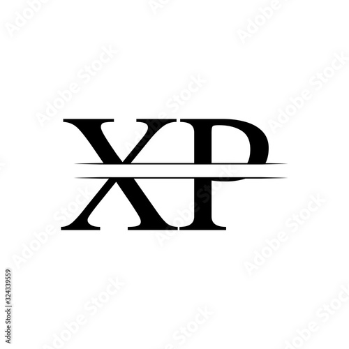 Creative Letter XP Logo Vector With black Colors. Abstract Linked Letter XP Logo Design