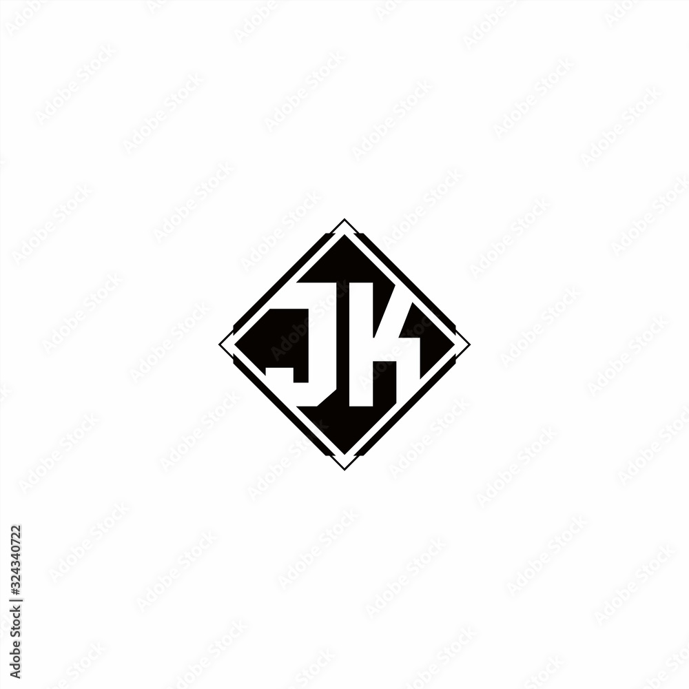 Monogram logo design with diamond square shape Monogram logo design with diamond square shape