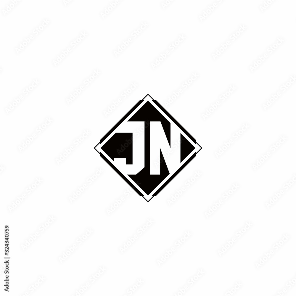 Monogram logo design with diamond square shape Monogram logo design with diamond square shape