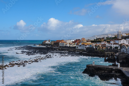 beautiful panoramic view of a cozy Garachico town, Tenerife, Canary Islands, Spain