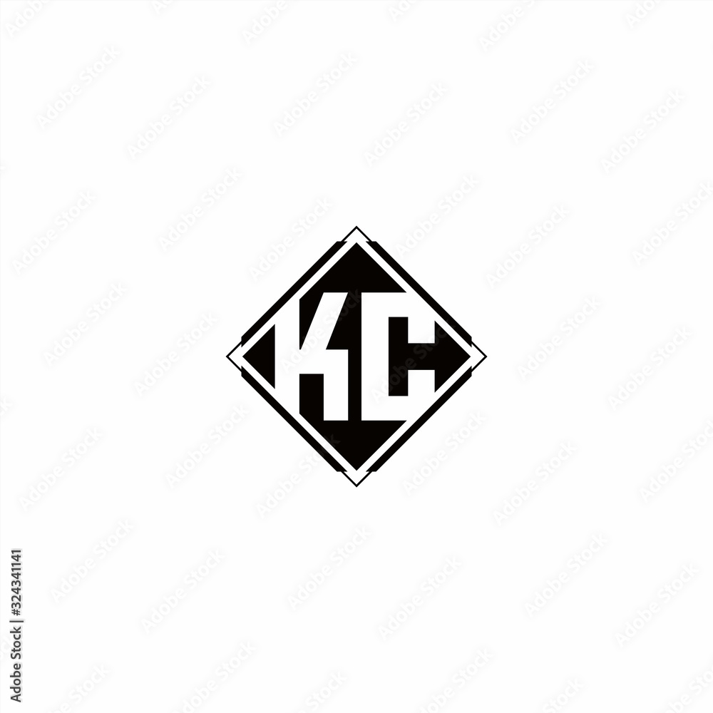 Monogram logo design with diamond square shape Monogram logo design with diamond square shape