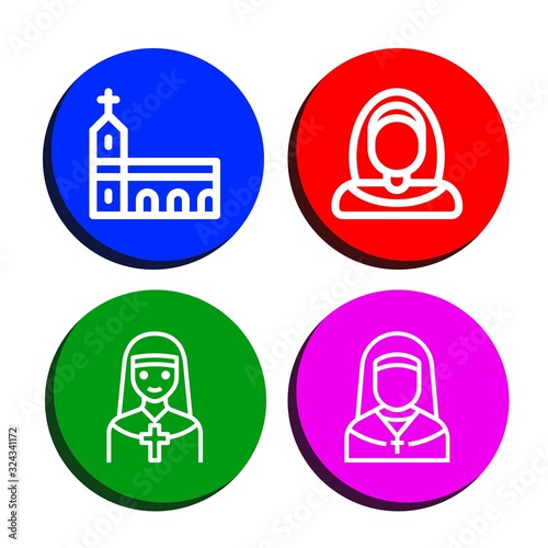 nun simple icons set