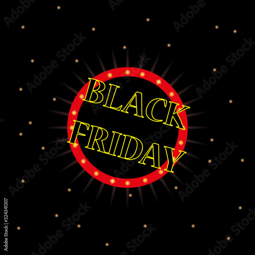 Black Friday. Web banner, logo, emblem and label. Friday holiday sales on Friday.