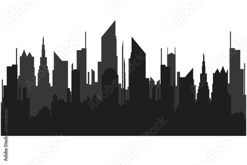 The silhouette of the city in a flat style. Modern urban landscape.vector illustration  © pavel