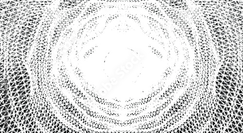 Worn down wallpaper pattern design. Broken plaster and grunge damask effect. Distressed overlay texture design. Vector illustration. Eps10.