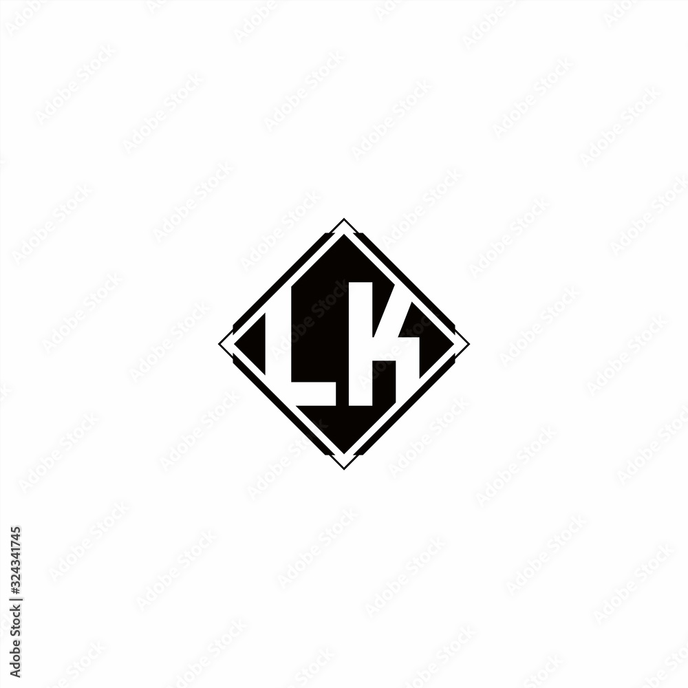 Monogram logo design with diamond square shape Monogram logo design with diamond square shape