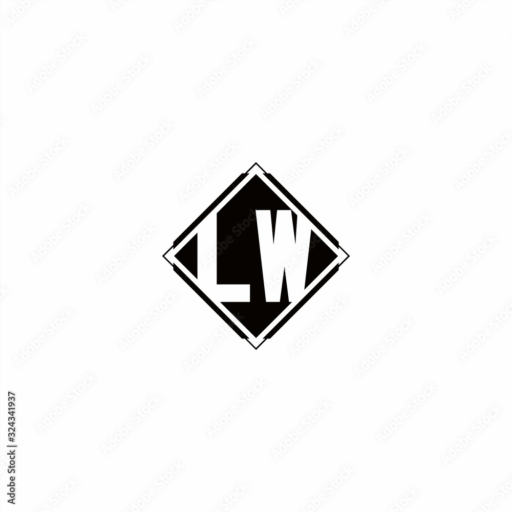 Monogram logo design with diamond square shape Monogram logo design with diamond square shape