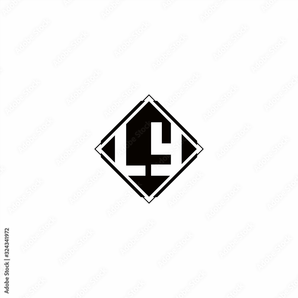 Monogram logo design with diamond square shape Monogram logo design with diamond square shape