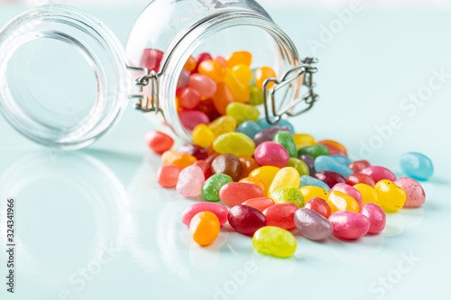 Fruity jellybeans. Tasty colorful jelly beans.