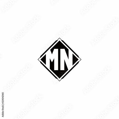 Monogram logo design with diamond square shape