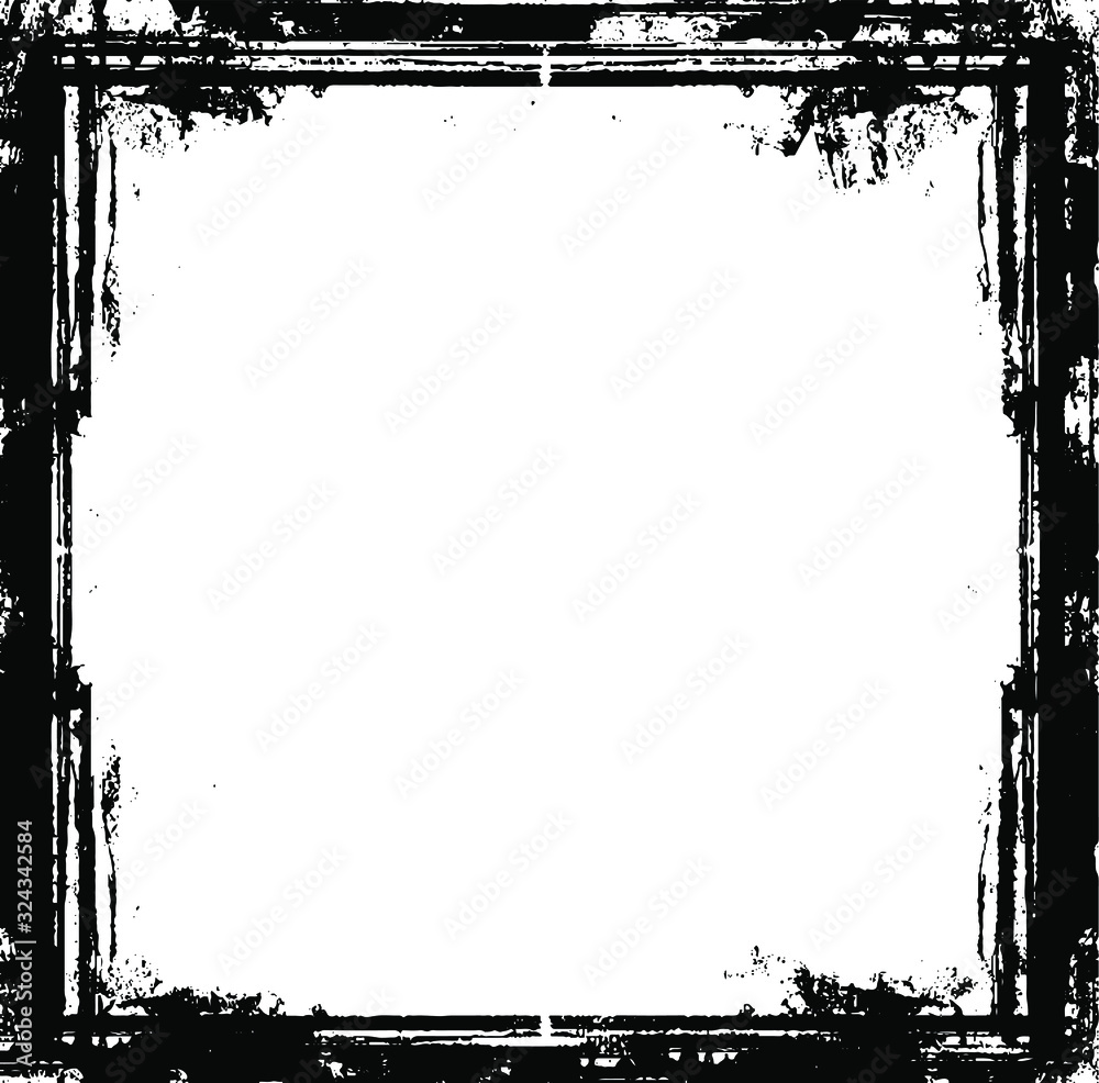Scratched Frame. Grunge Urban Background Texture Vector. Dust Overlay. Distressed Grainy Grungy Framing Effect. Distressed Backdrop Vector Illustration. EPS 10.