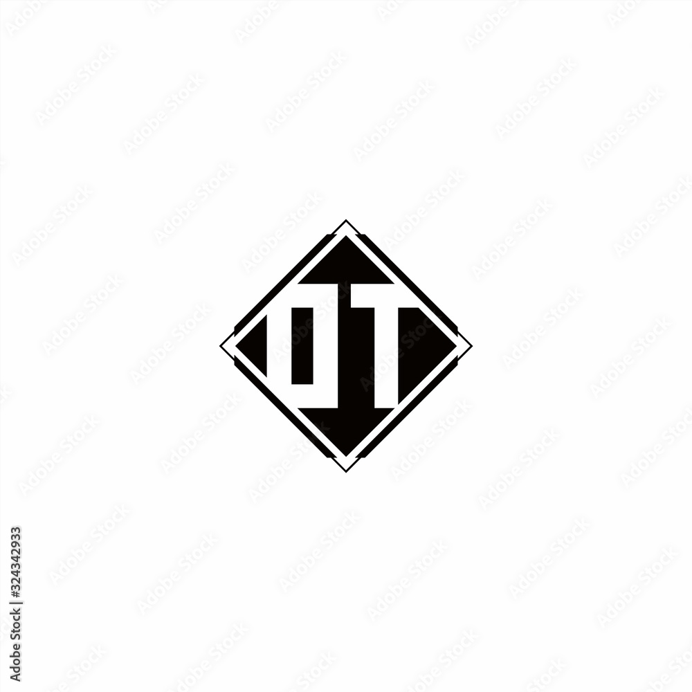 Monogram logo design with diamond square shape Monogram logo design with diamond square shape