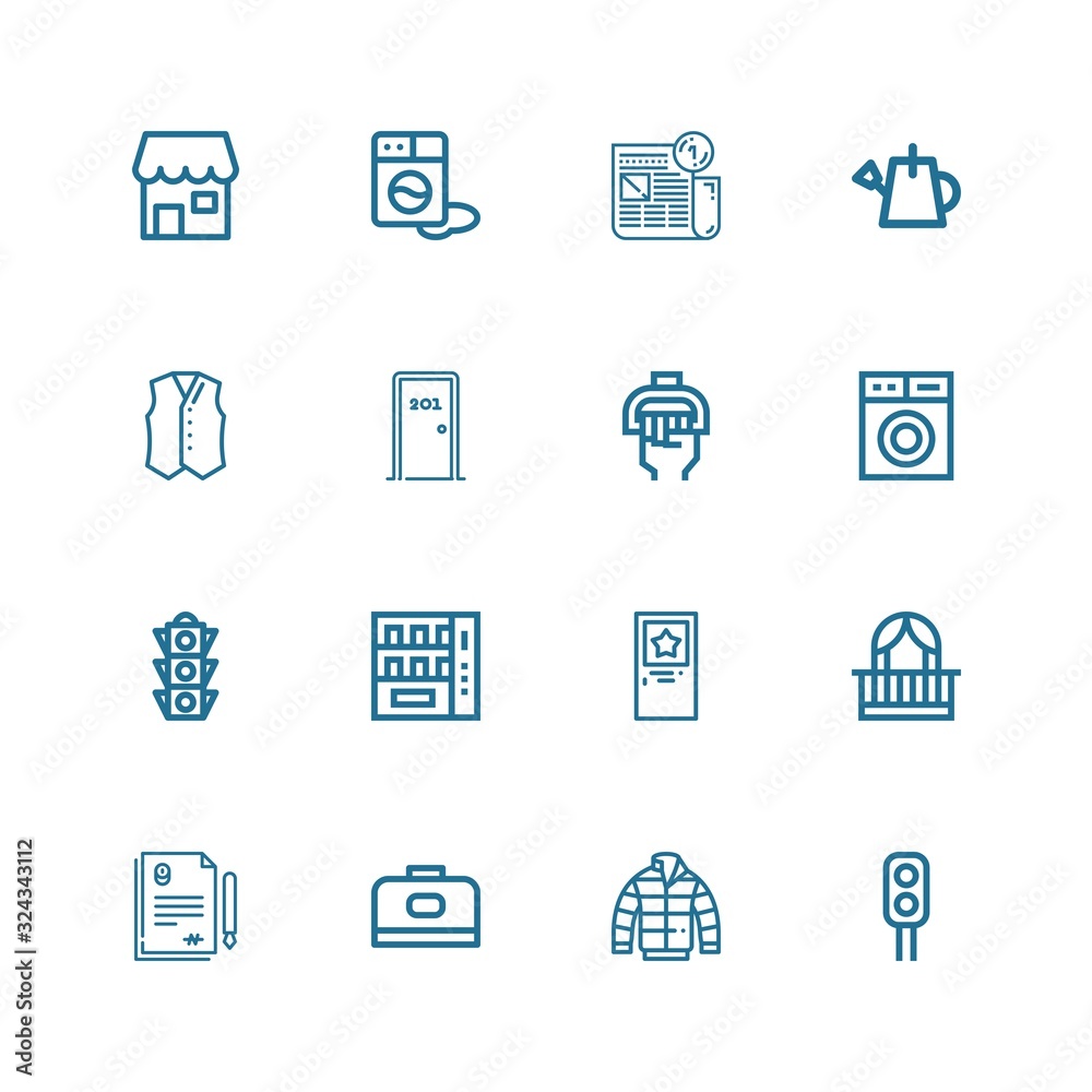 Editable 16 front icons for web and mobile
