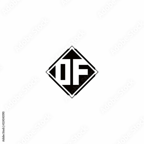Free Download Monogram logo design with diamond square shape - GFXLoad