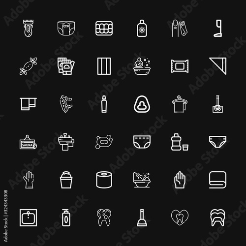 Editable 36 hygiene icons for web and mobile