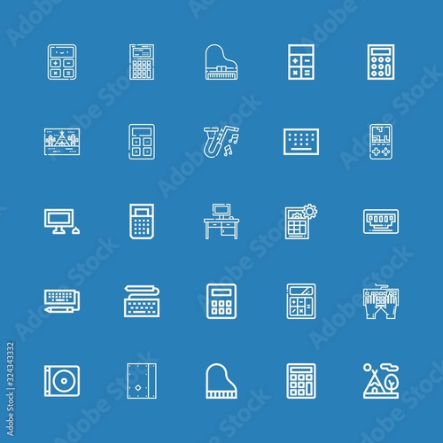 Editable 25 keyboard icons for web and mobile
