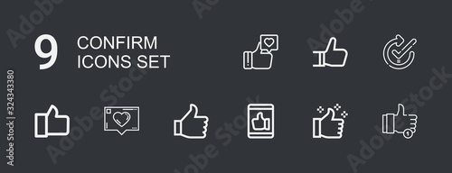 Editable 9 confirm icons for web and mobile