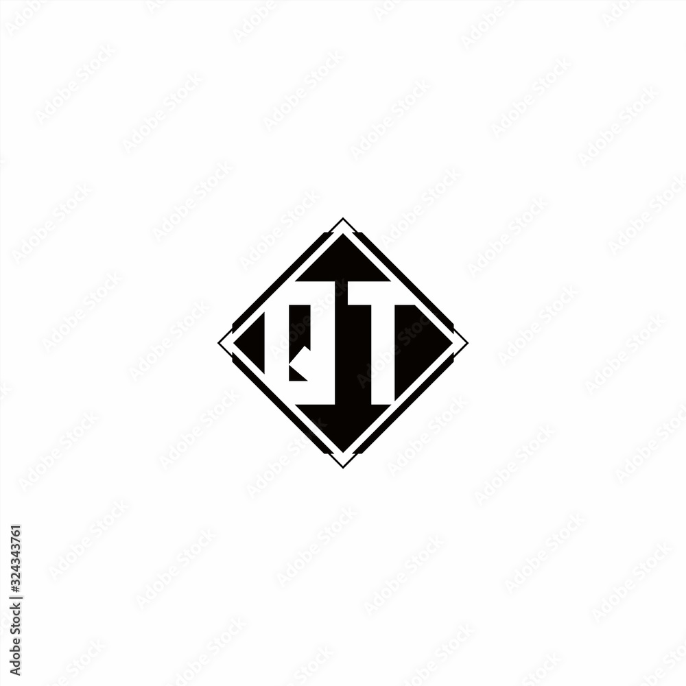Monogram logo design with diamond square shape Monogram logo design with diamond square shape
