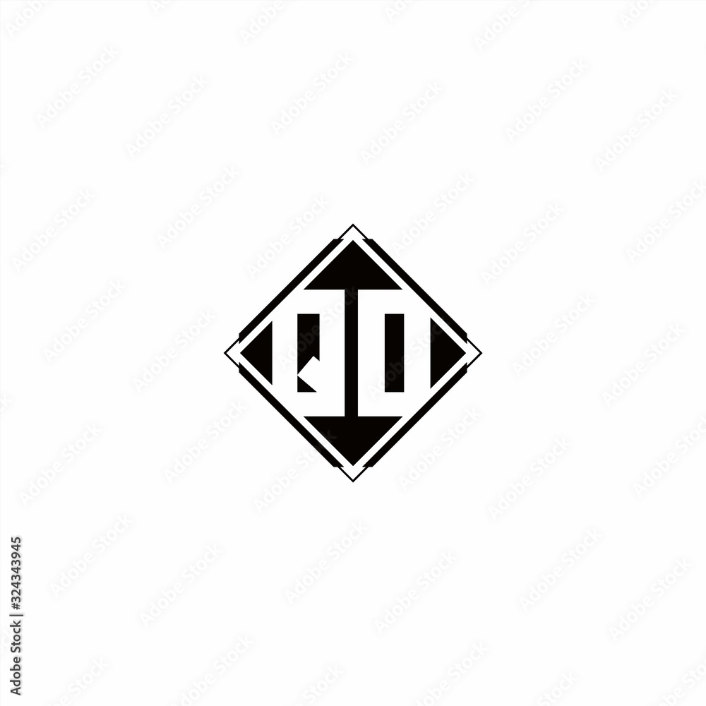 Monogram logo design with diamond square shape Monogram logo design with diamond square shape