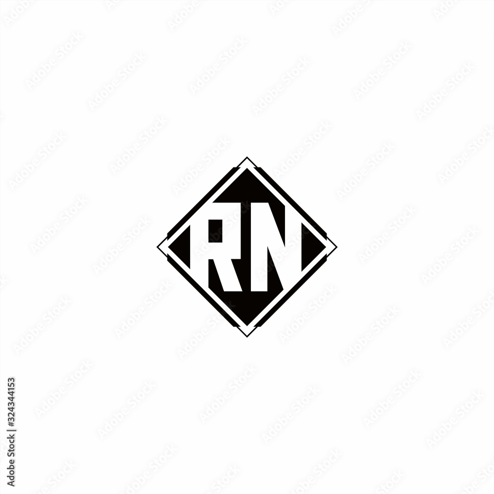 Monogram logo design with diamond square shape Monogram logo design with diamond square shape