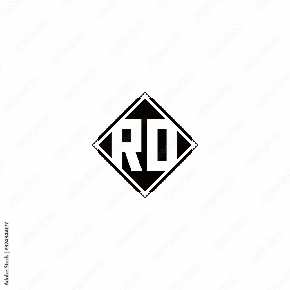 Monogram logo design with diamond square shape Monogram logo design with diamond square shape