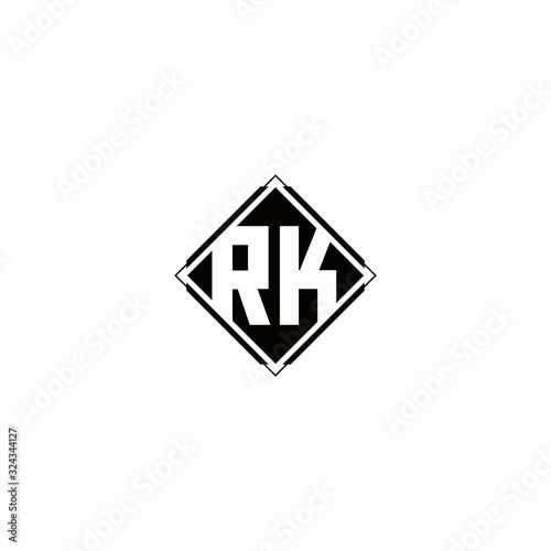 Free Download Monogram logo design with diamond square shape - GFXLoad