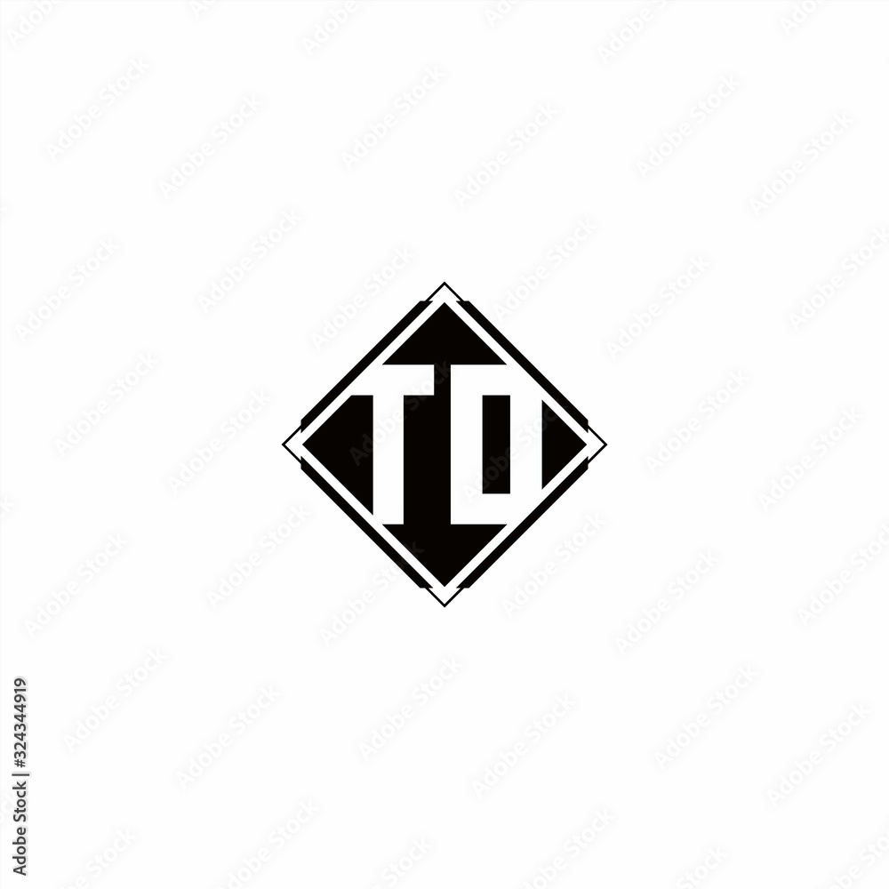 Monogram logo design with diamond square shape Monogram logo design with diamond square shape