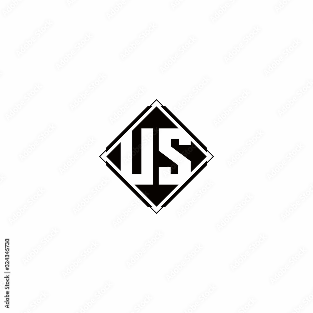 Monogram logo design with diamond square shape Monogram logo design with diamond square shape
