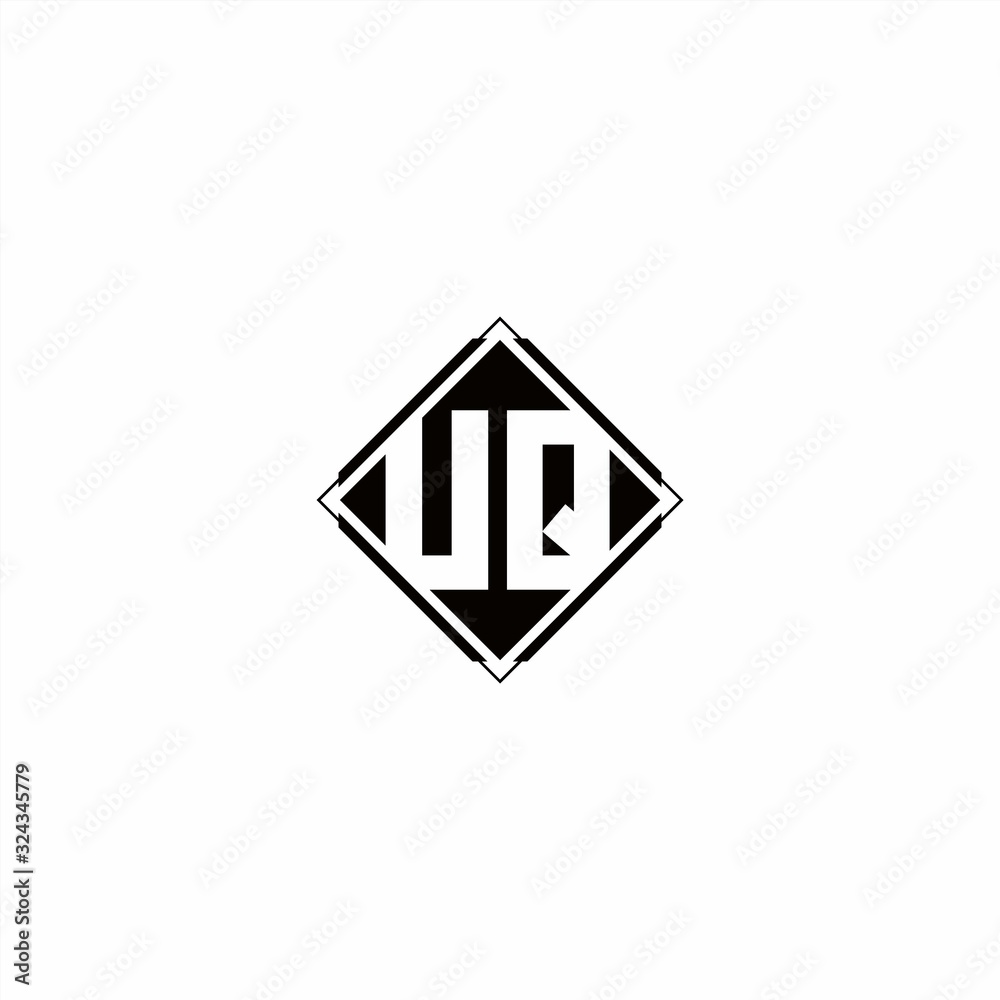 Monogram logo design with diamond square shape Monogram logo design with diamond square shape