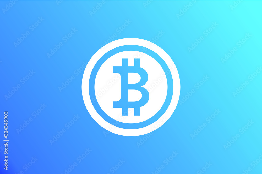 Bitcoin white symbol icon vector Bitcoin white symbol icon vector