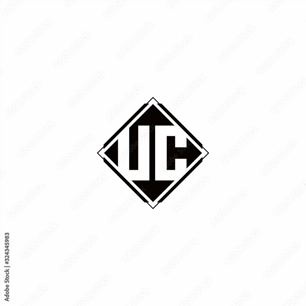 Monogram logo design with diamond square shape Monogram logo design with diamond square shape