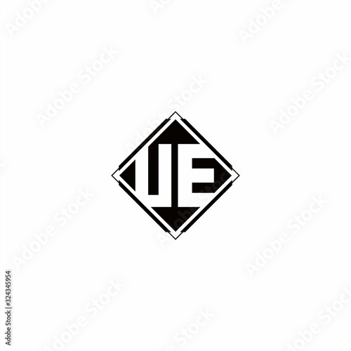 Free Download Monogram logo design with diamond square shape - GFXLoad