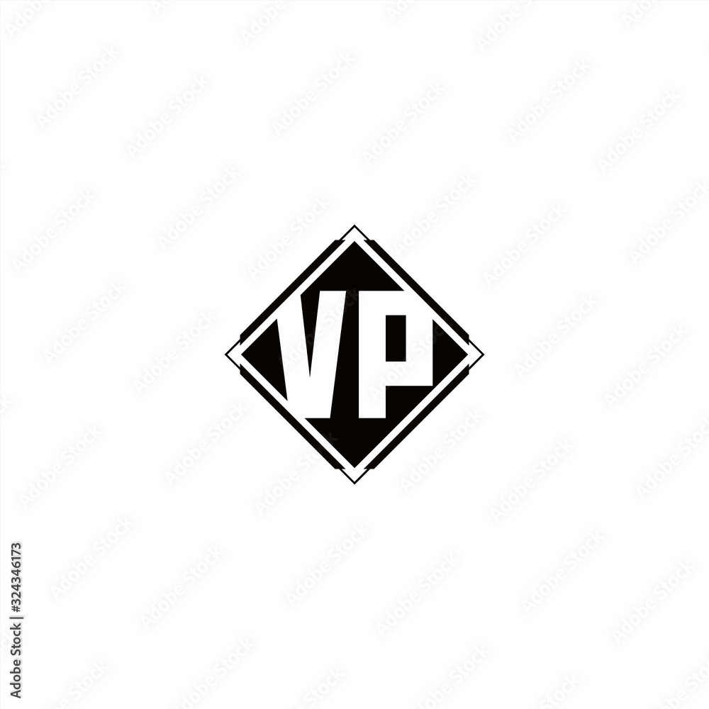 Monogram logo design with diamond square shape Monogram logo design with diamond square shape