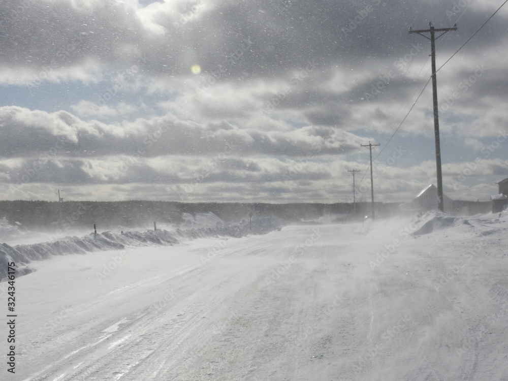 The route du rang du nord in winter The route du rang du nord in winter