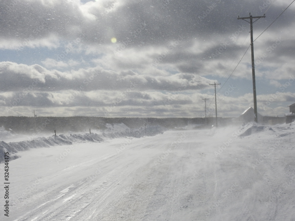 The route du rang du nord in winter