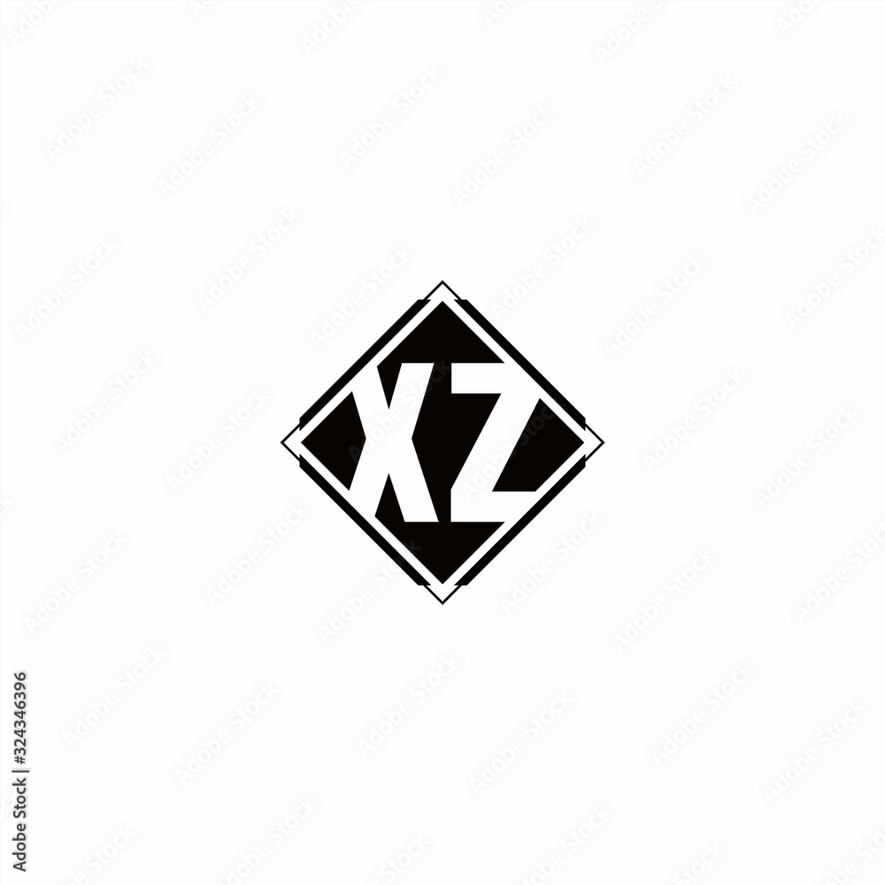 Monogram logo design with diamond square shape Monogram logo design with diamond square shape