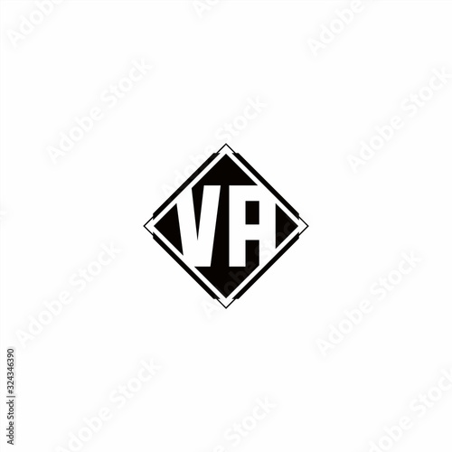 Monogram logo design with diamond square shape